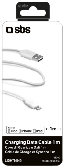KABEL LIGHTNING(M)->USB-A(M) 1M BIAŁY SBS