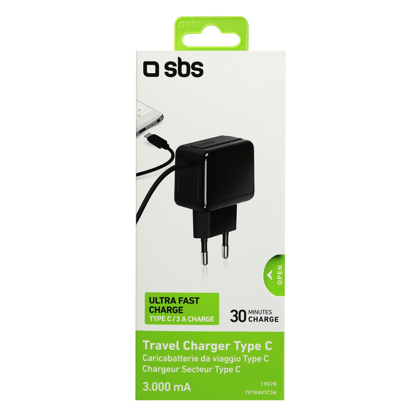 ŁADOWARKA SIECIOWA 240V->1XUSB 5V/3A SBS